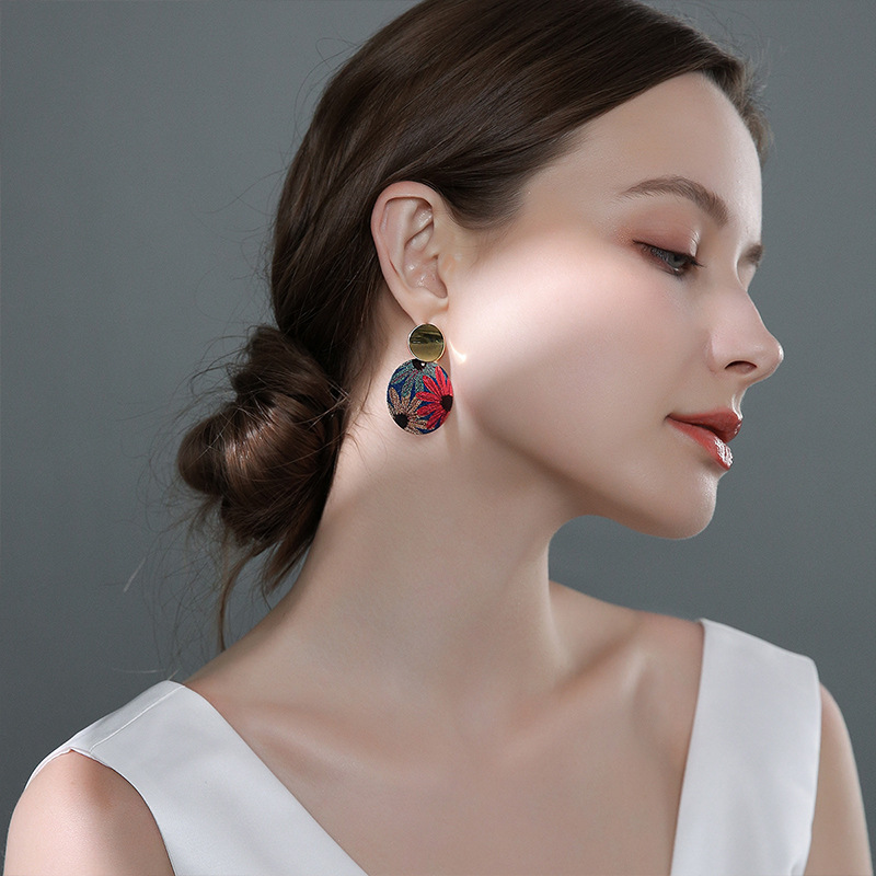 Femme  Boucles D’Oreilles Disques Imprimés  | Bijoux Accessoires Bijoux