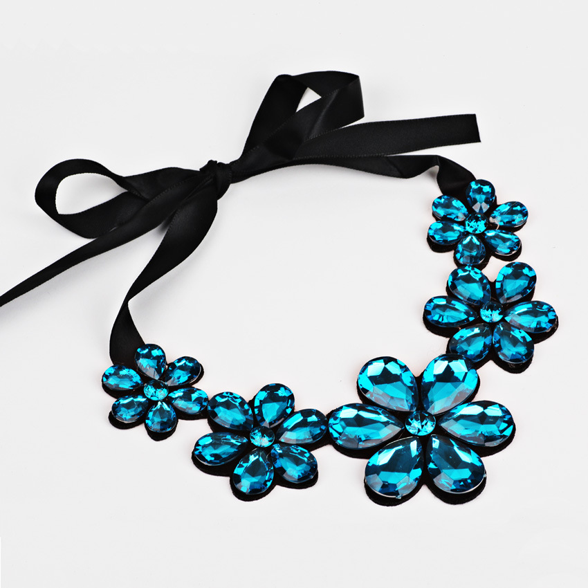 Femme  Collier Ruban Fleurs En Métal  | Bijoux Accessoires Bijoux