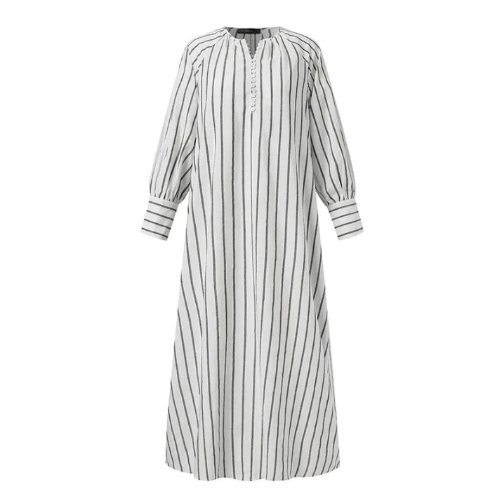 Femme  En Coton Rayé Robe-Chemise  | Robes Femme Femme