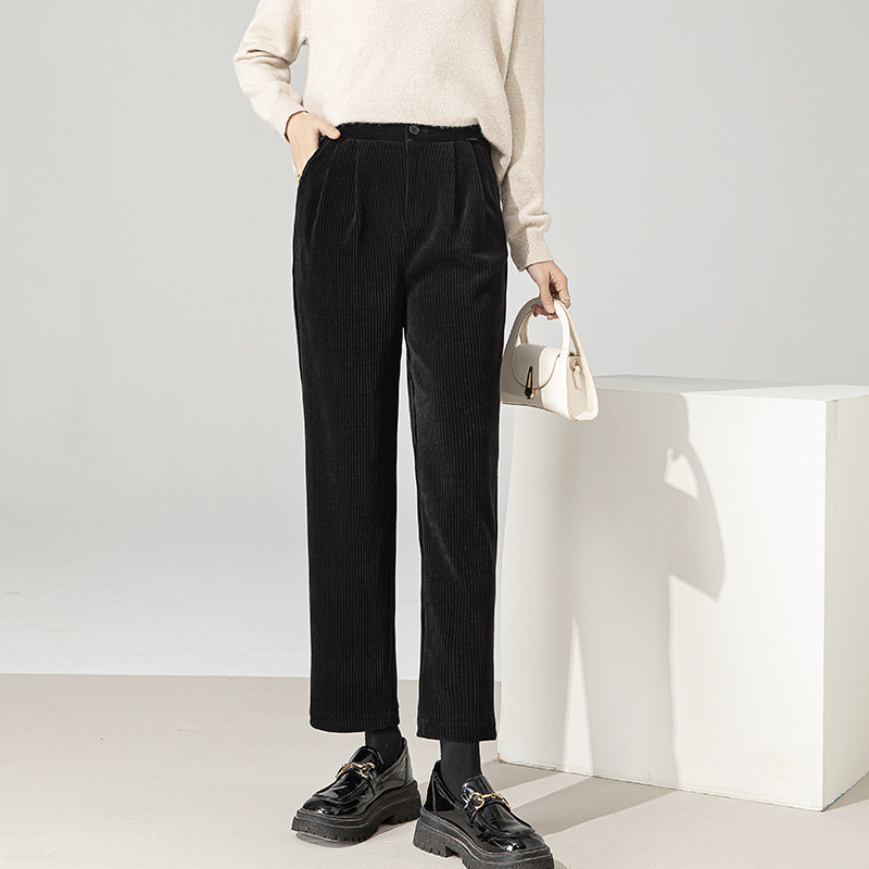 Femme  Pantalon Velours À Pinces  | Pantalons Femme Femme